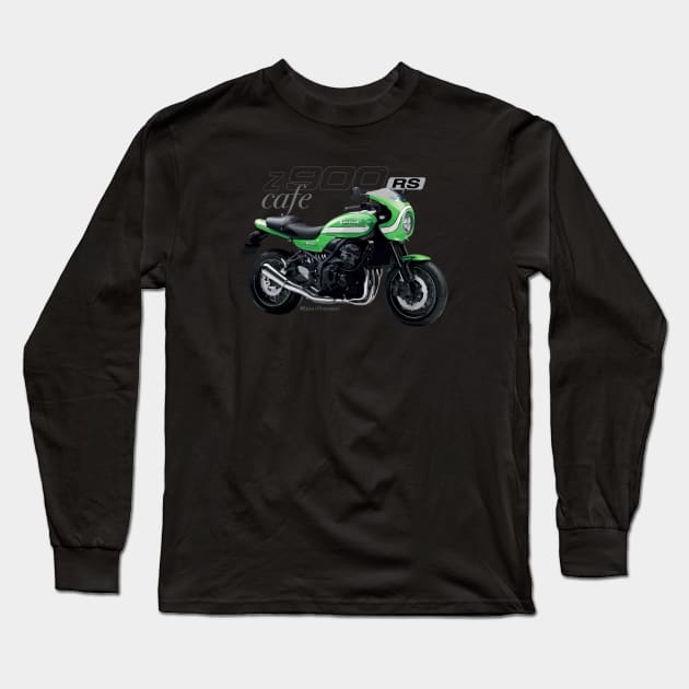 Kawasaki Z900RS Cafe 18 green, sa Long Sleeve T-Shirt by MessyHighway